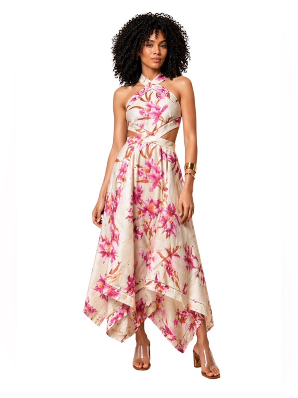 Zimmermann Pink Floral Midi Dress